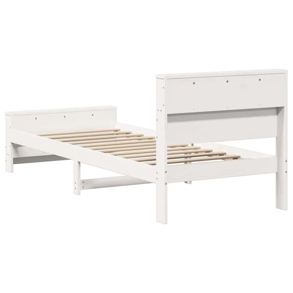 vidaXL Sengestamme med hodegjerde Hvit 80 x 200 cm Konstruert tre