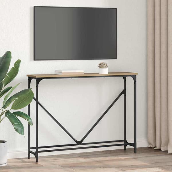 vidaXL Konsollbord Artisan Eik 102 x 23 x 75 cm Konstruert tre