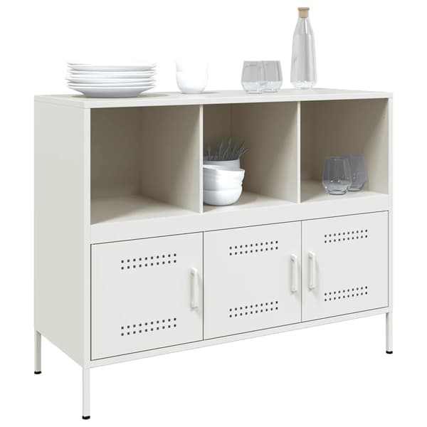 vidaXL Skåp vit 100,5x39x79 cm stål