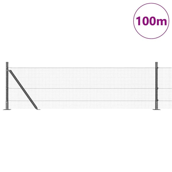 vidaXL Gjerde med innlegg. Grå 0.5 x 100 m Stål