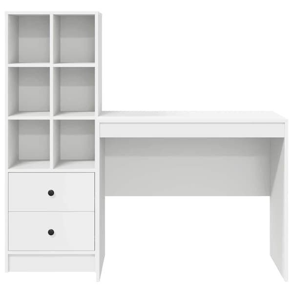 vidaXL Skrivbord med låda 2 pcs Vit