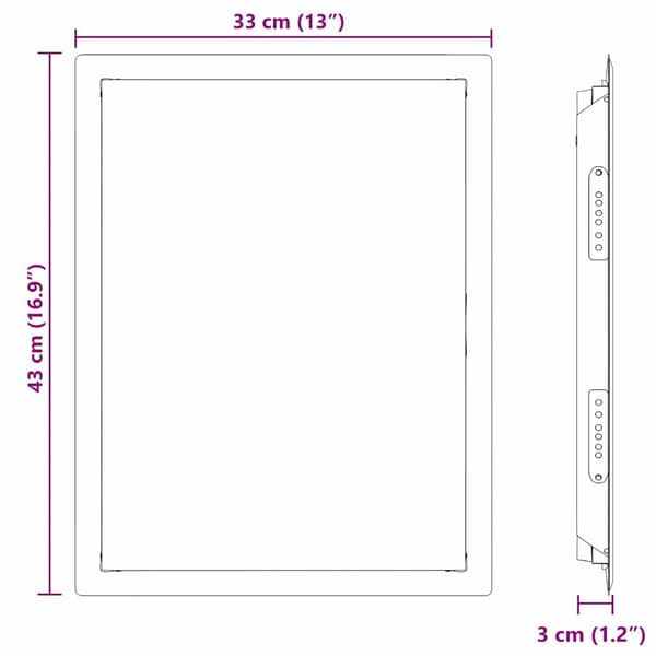 vidaXL Åtkomstpanel Vit 63 x 33 x 3 cm Stål