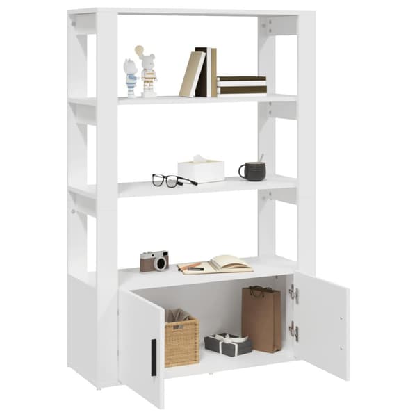 vidaXL Skjenk hvit 80x30x119,5 cm konstruert tre