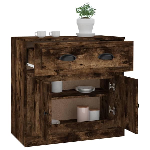 vidaXL Skjenk røkt eik 70x35,5x67,5 cm konstruert tre