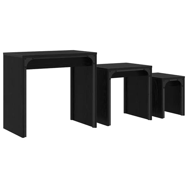 vidaXL Kaffebord 3 pcs Svart Eik Konstruert tre
