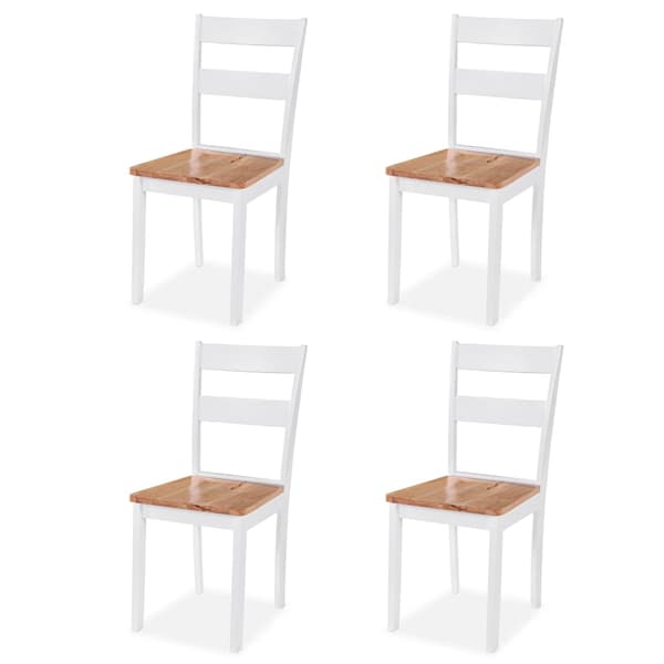 vidaXL Spisestue 5 deler MDF og gummitre hvit