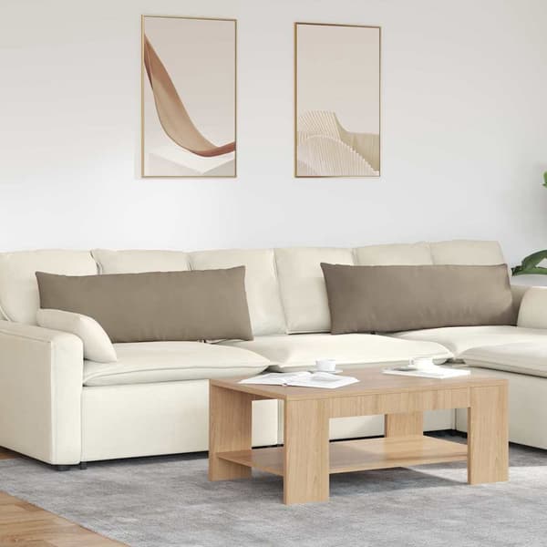 vidaXL Soffkuddar 2 st Gråbrun 120 x 40 cm tyg