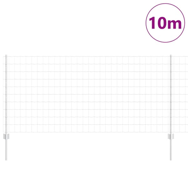 vidaXL Gjerde med stolpe sølv 1 x 10 m Stål