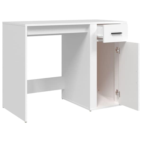 vidaXL Skrivebord hvit 100x49x75 cm konstruert tre