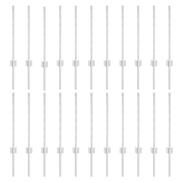 vidaXL Gjerdepåle 22 pcs sølv 100 cm Stål