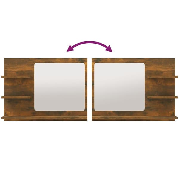 vidaXL Badespeil røkt eik 60x10,5x45 cm konstruert tre