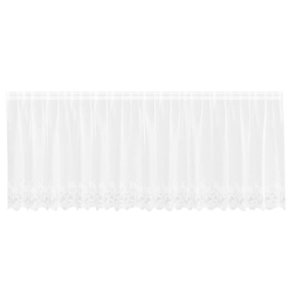 vidaXL Spetsgardin med gardiner Blommor Vit 80 x 400 cm Polyester