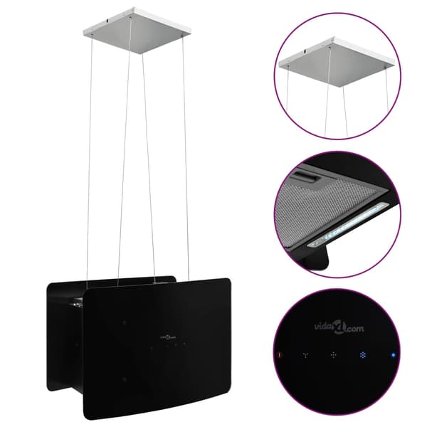 vidaXL Hängande köksfläkt touchsensor LCD härdat glas