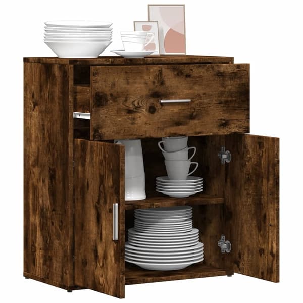 vidaXL Skjenk røkt eik 60x31x70 cm konstruert tre