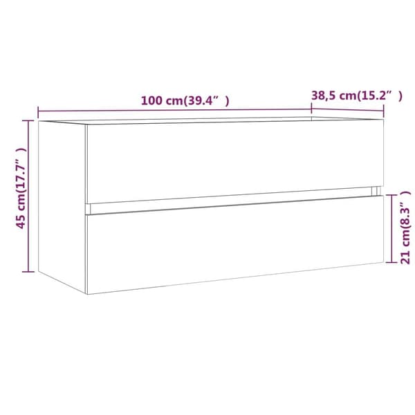 vidaXL Servantskap røkt eik 100x38,5x45 cm konstruert tre