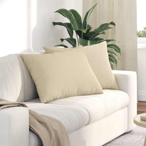 vidaXL Soffkuddar 2 st Kräm 70 x 50 cm tyg