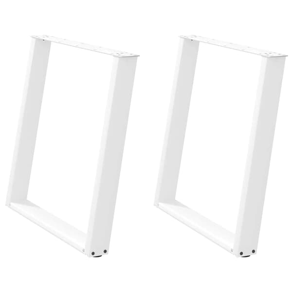 vidaXL Matbordsben U-formad 2 st vit 80x(72-73) cm stål