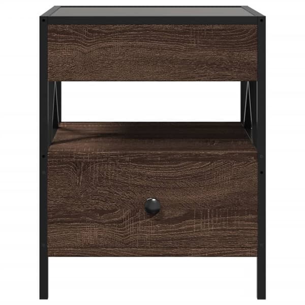 vidaXL Salongbord med Infinity LED brun eik 40x40x51 cm