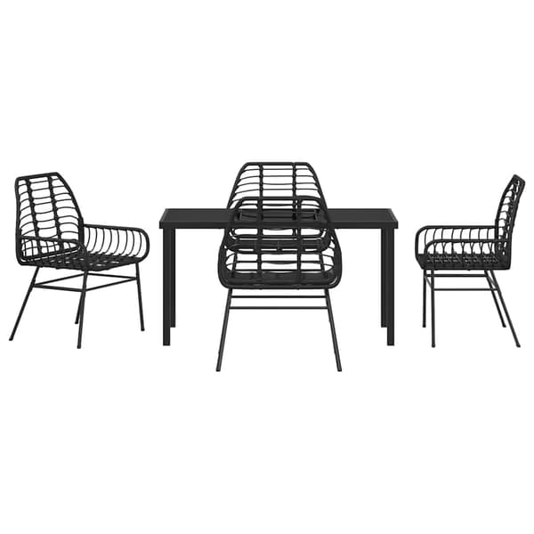 vidaXL Hage Spisegruppe 5 pcs Svart polyrotting