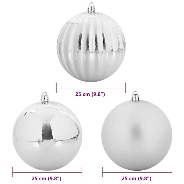 vidaXL Julgranspyntset XXL 3 delar silver Plast