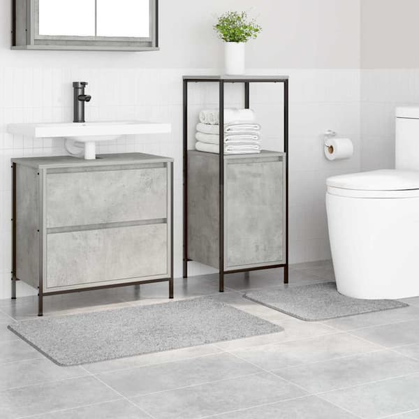vidaXL Badmatta 2 pcs Grå 50 x 50 cm Polypropylen