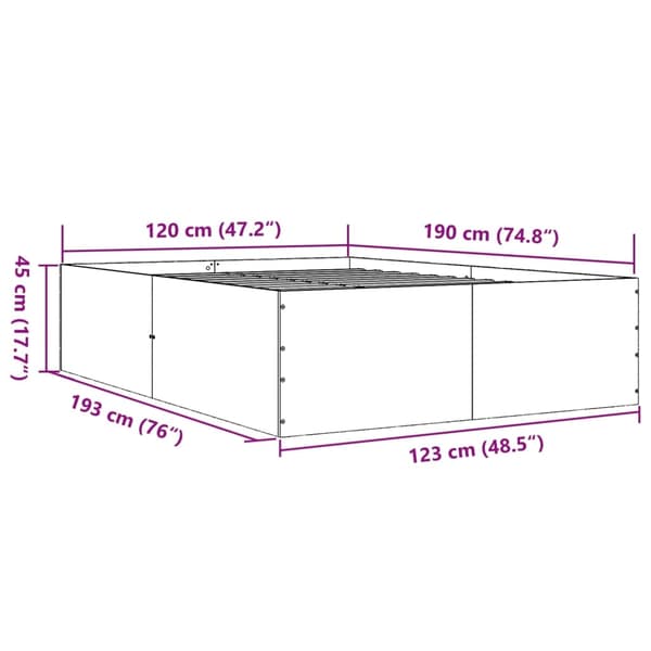vidaXL Sengeramme hvit 120x190 cm konstruert tre