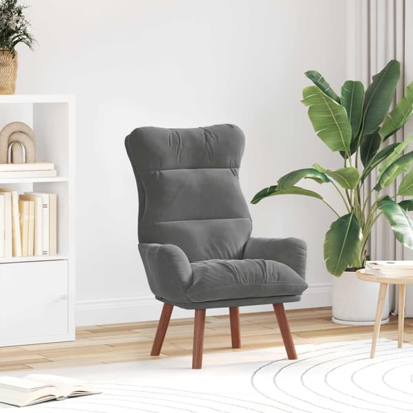 vidaXL fåtölj Mörkgrå 69 x 74 x 93 cm Sammet