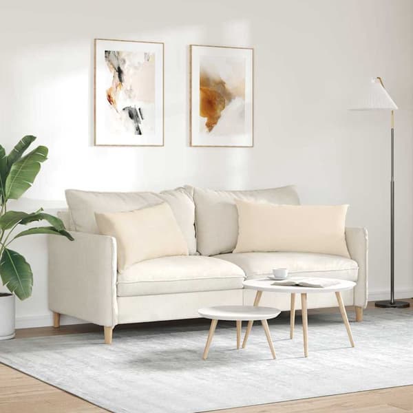vidaXL Soffkuddar 2 st Beige 80 x 40 cm tyg