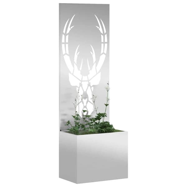 vidaXL Trädgårds integritetsskärm Silver 50 x 140 cm Galvaniserat stål