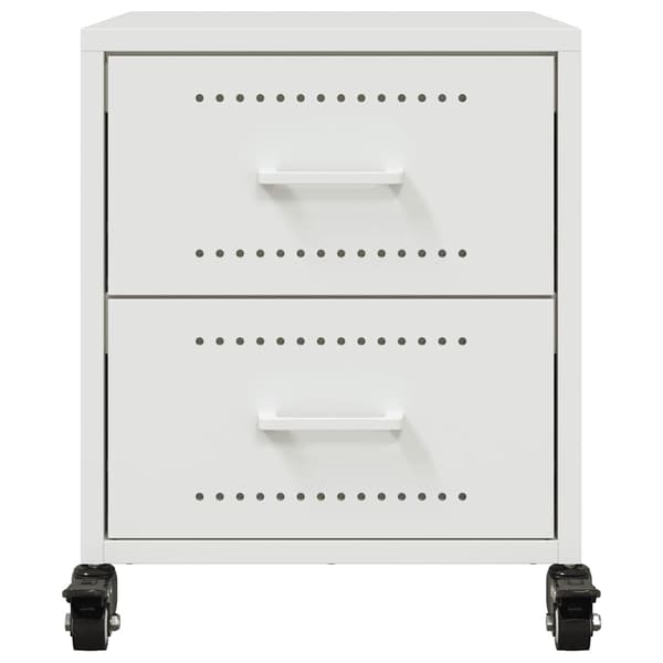 vidaXL Sängbord 2 st vit 36x39x43,5 cm stål