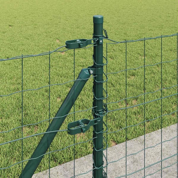 vidaXL Stängsel med stolpe Grön 0,6 x 10 m Stål och PVC