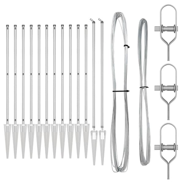 vidaXL Stängselstolpe 13 pcs Silver Stål