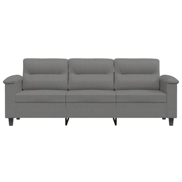 vidaXL 3-sitssoffa Mörkgrå 180 cm mikrofibertyg