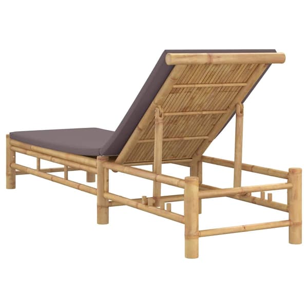 vidaXL solsäng med dynor 55x199x30 cm bambu