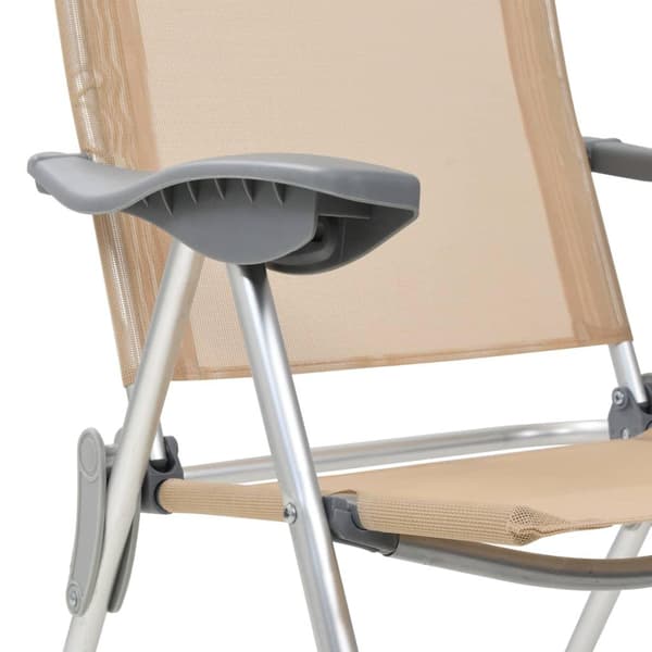 vidaXL Hopfällbara campingstolar 4 st aluminium gräddvit