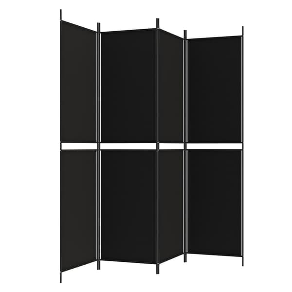 vidaXL Romdeler 4 paneler svart 200x200 cm stoff