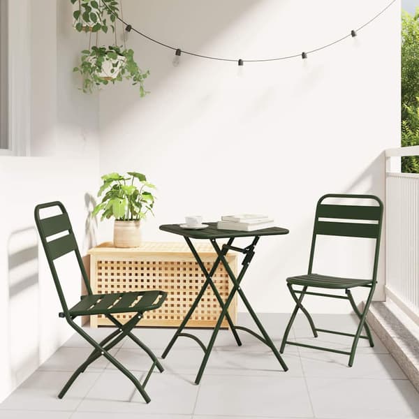 vidaXL Bistroset 3 pcs Grön Stål