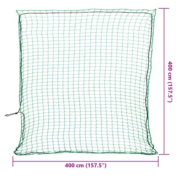 vidaXL Tilhengernett med elastisk tau grønn 4x4 m PP