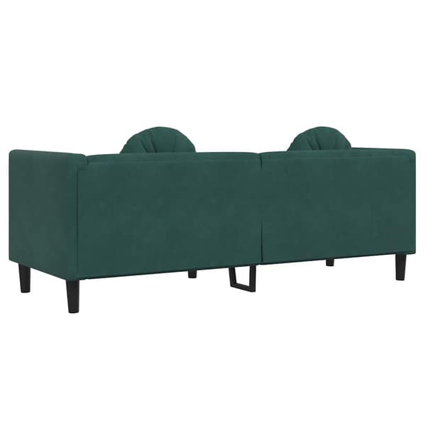 vidaXL Soffa med kuddar 3-sits mörkgrön sammet