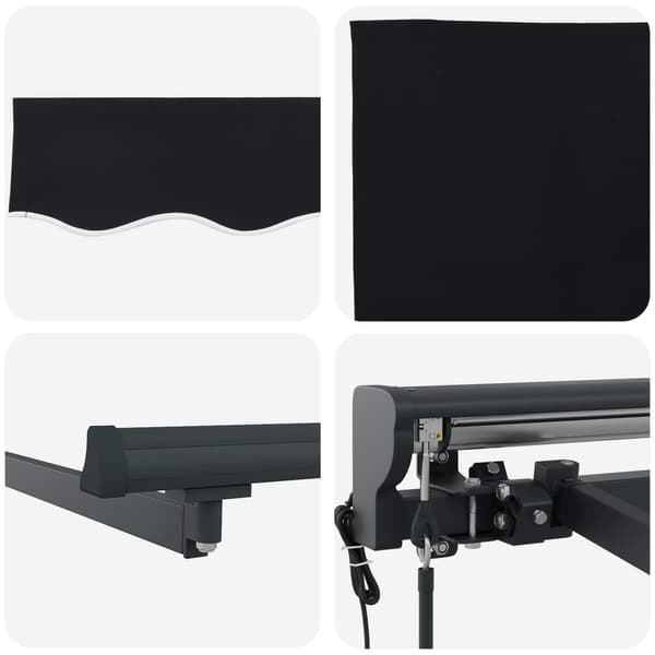 vidaXL Markisram Svart 300 x 250 cm Polyester med PU-beläggning