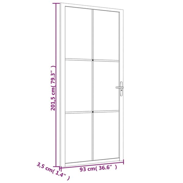 vidaXL Innerdörr 93x201,5 cm vit matt glas och aluminium