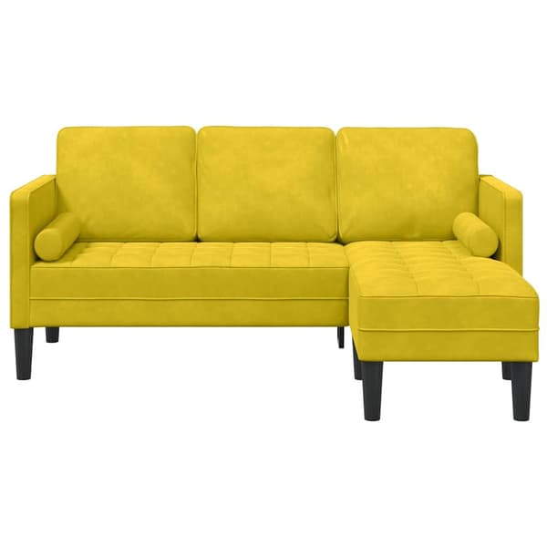 vidaXL Soffset med kudde Gul Polyester