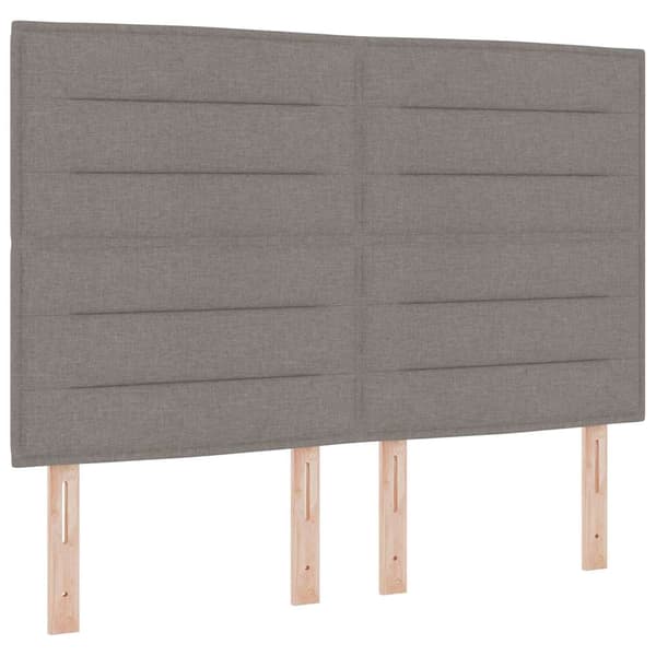 vidaXL Sänggavel Linjer Design Gråbrun 140 cm Tyg