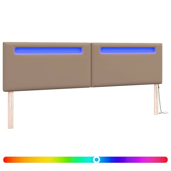 vidaXL LED huvuddyna Cappuccino 200 cm Konstläder