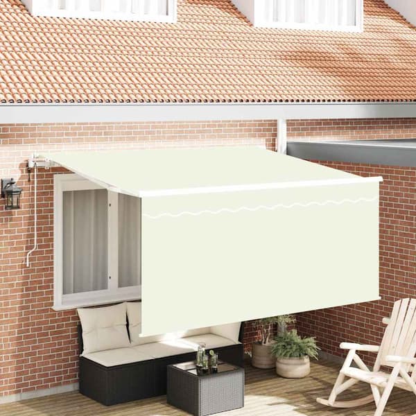 vidaXL Utfällbar markis Kräm 300 x 200 cm Polyester och aluminium