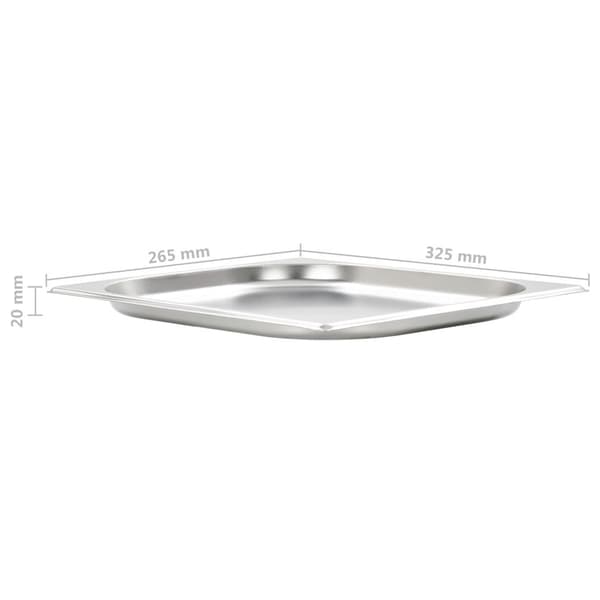 vidaXL Gastronormbeholdere 8 stk GN 1/2 20 mm rustfritt stål
