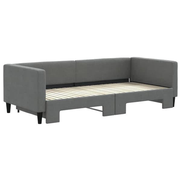 vidaXL Dagbädd utdragbar mörkgrå 90x200 cm tyg