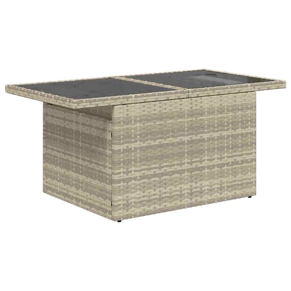 vidaXL Soffset med kudde 7 pcs Ljusgrå Poly rattan