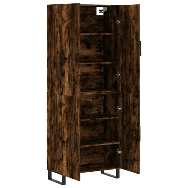 vidaXL Highboard røkt eik 69,5x34x180 cm konstruert tre