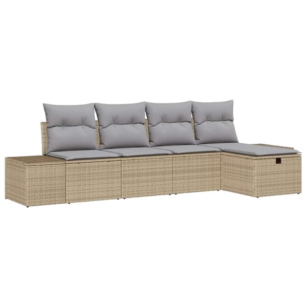 vidaXL Soffset med kudde 5 pcs konstrotting